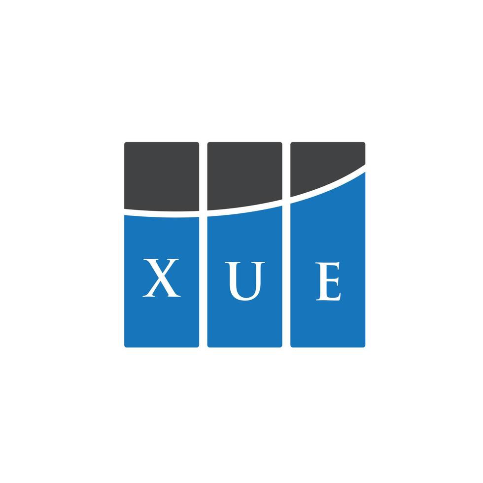 diseño del logotipo de la letra xue sobre fondo blanco. concepto de logotipo de letra de iniciales creativas xue. diseño de letra xue. vector