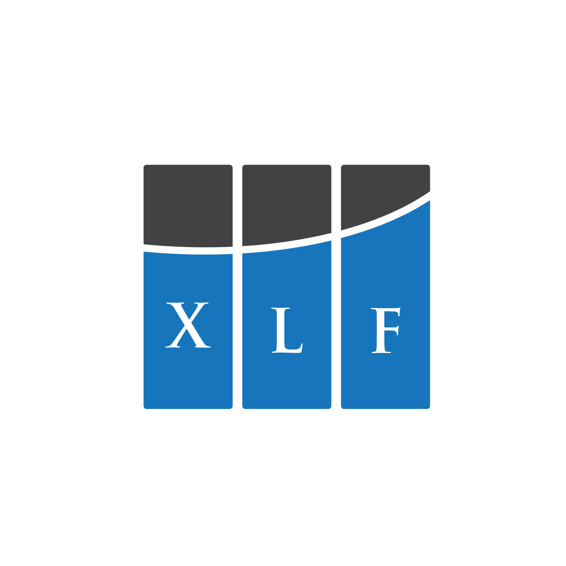 XLF letter logo design on white background. XLF creative initials