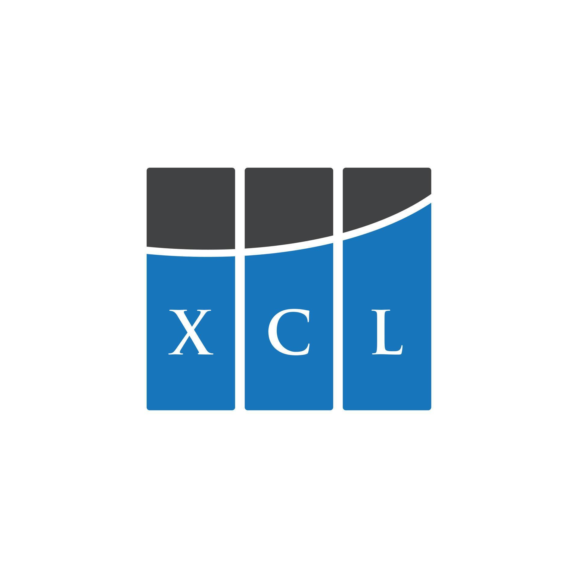diseño de logotipo de letra xcl sobre fondo blanco. concepto de logotipo de letra de iniciales creativas xcl. diseño de letras xcl. vector