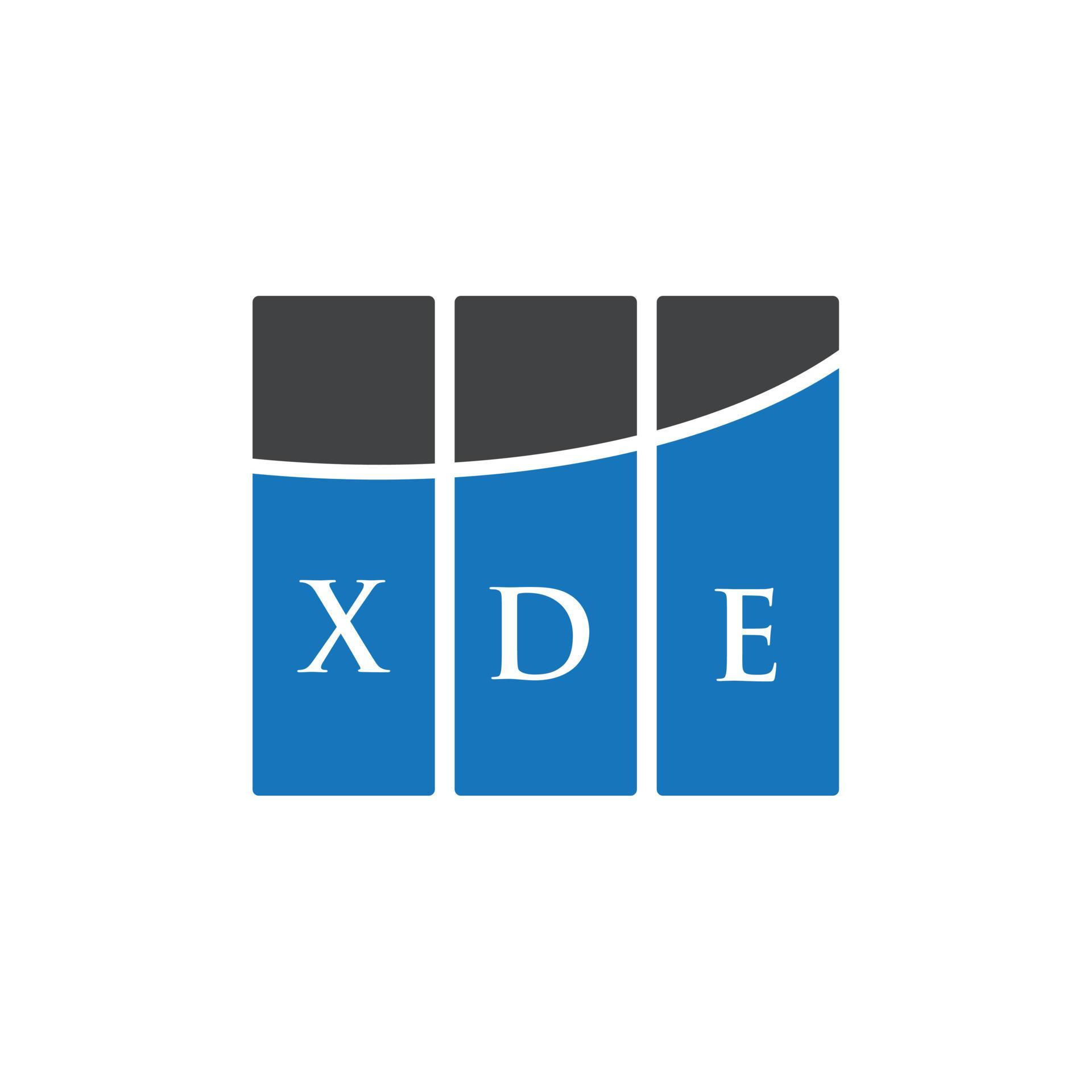 diseño de logotipo de letra xde sobre fondo blanco. concepto de logotipo de letra de iniciales creativas xde. diseño de letra xde. vector