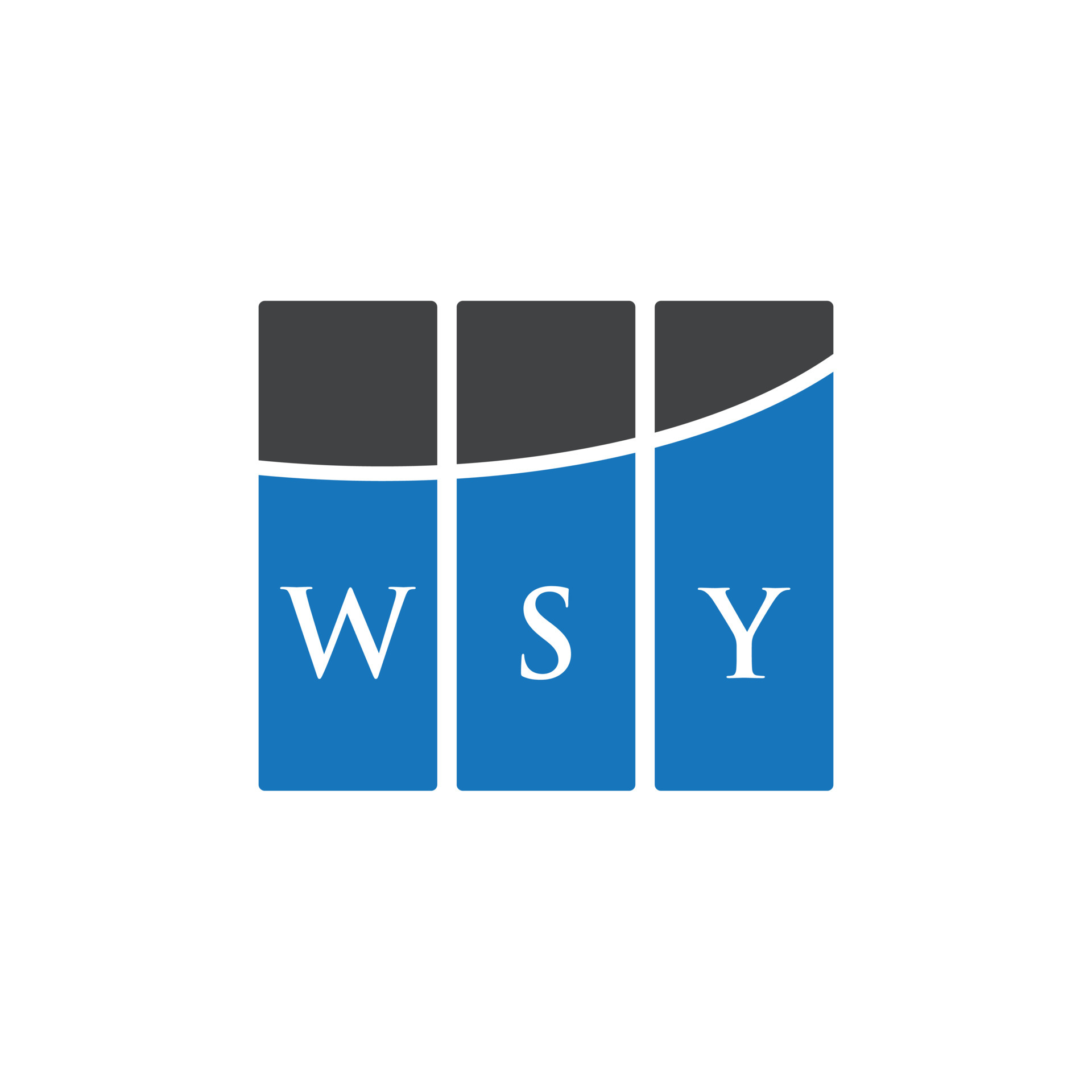 WSY letter logo design on white background. WSY creative initials