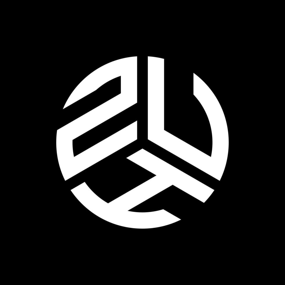 diseño del logotipo de la letra zuh sobre fondo negro. concepto de logotipo de letra de iniciales creativas zuh. diseño de letra zuh. vector