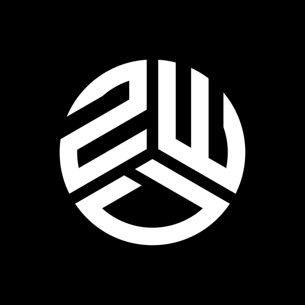 diseño de logotipo de letra zwd sobre fondo negro. concepto de logotipo de letra de iniciales creativas zwd. diseño de letras zwd. vector