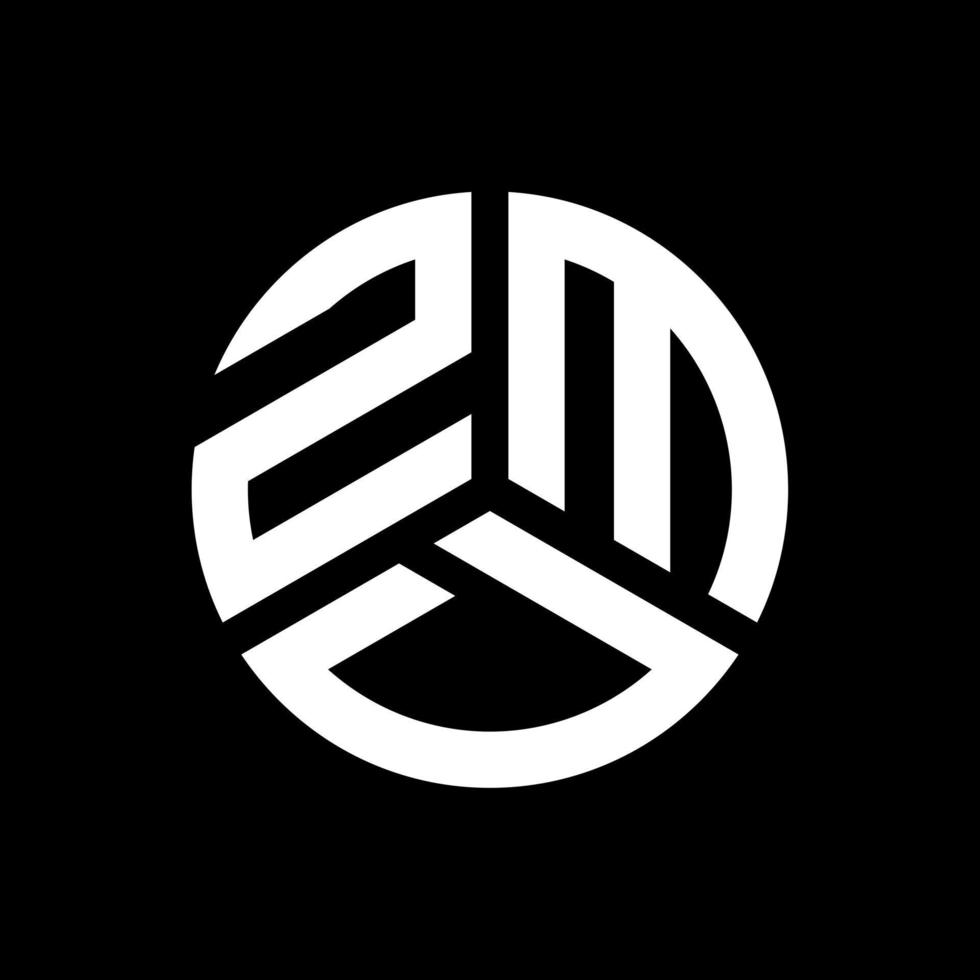 diseño de logotipo de letra zmd sobre fondo negro. concepto de logotipo de letra de iniciales creativas zmd. diseño de letras zmd. vector