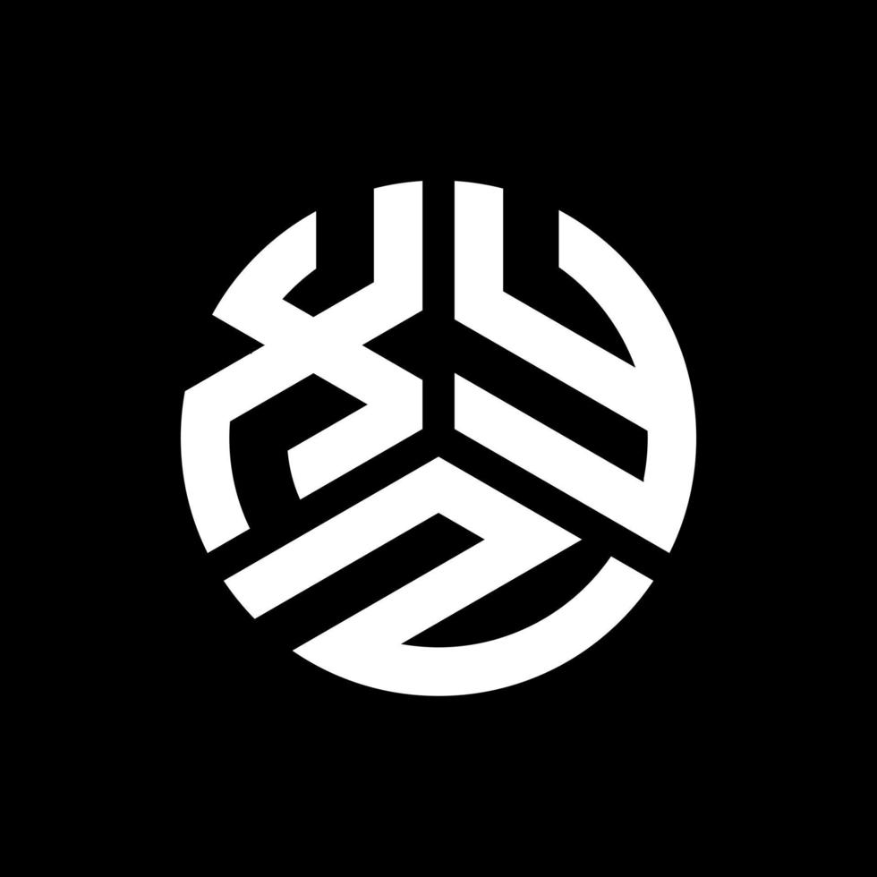 XYZ letter logo design on black background. XYZ creative initials letter logo concept. XYZ letter design. vector