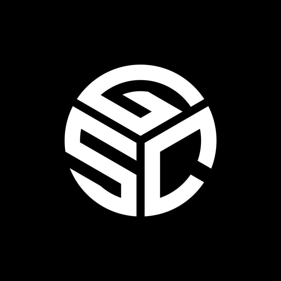 GSC letter logo design on black background. GSC creative initials letter logo concept. GSC letter design. vector