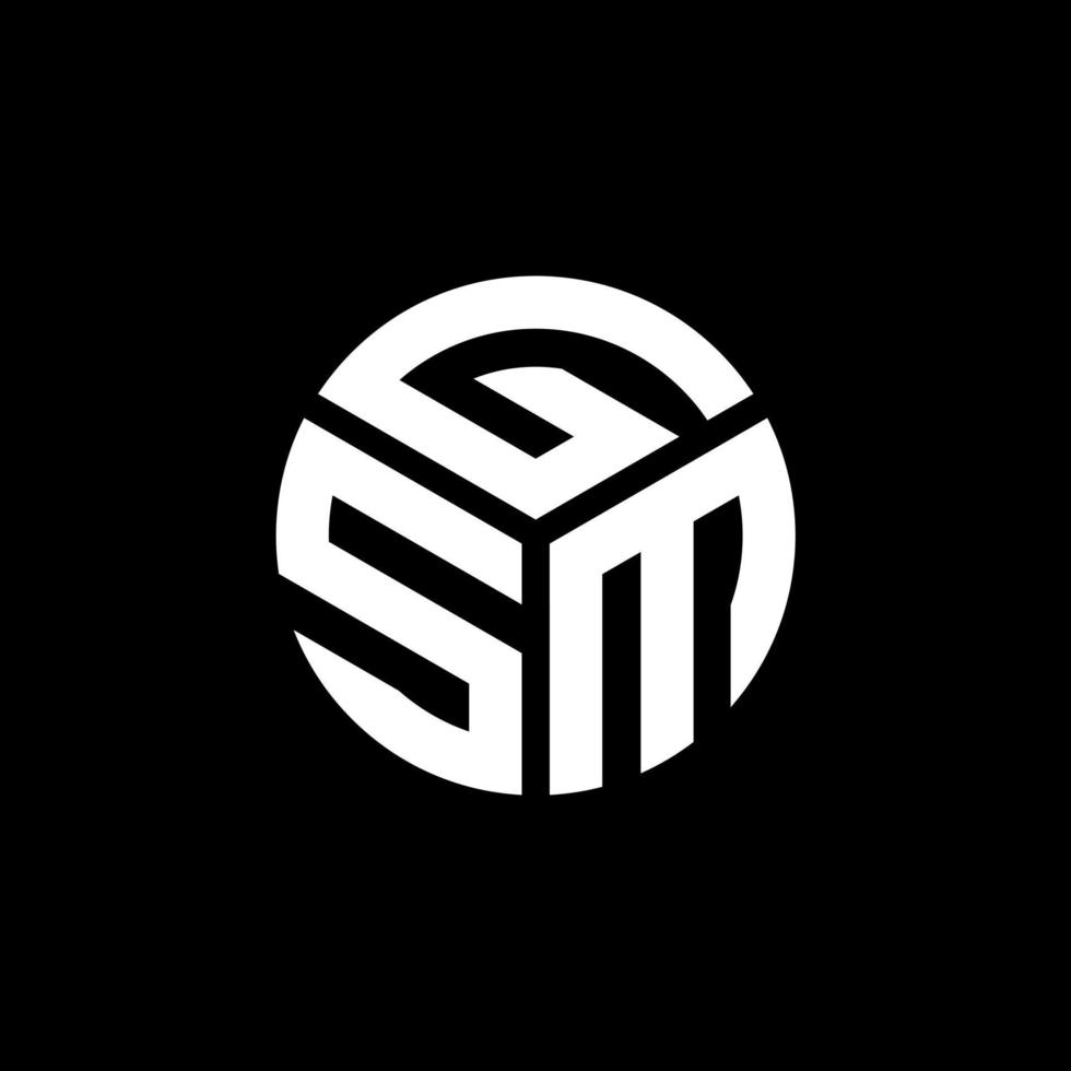 GSM letter logo design on black background. GSM creative initials letter logo concept. GSM letter design. vector