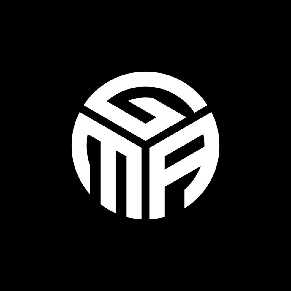 GMA letter logo design on black background. GMA creative initials letter logo concept. GMA letter design. vector