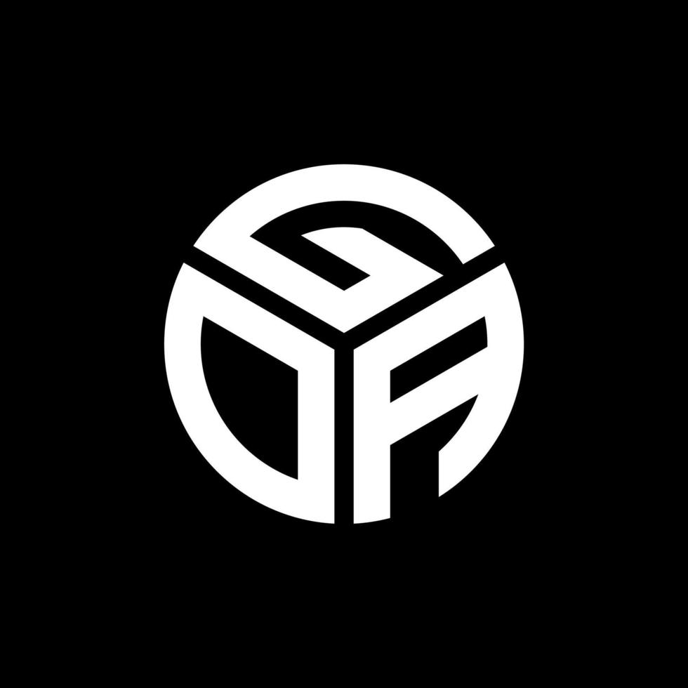 GOA letter logo design on black background. GOA creative initials letter logo concept. GOA letter design. vector