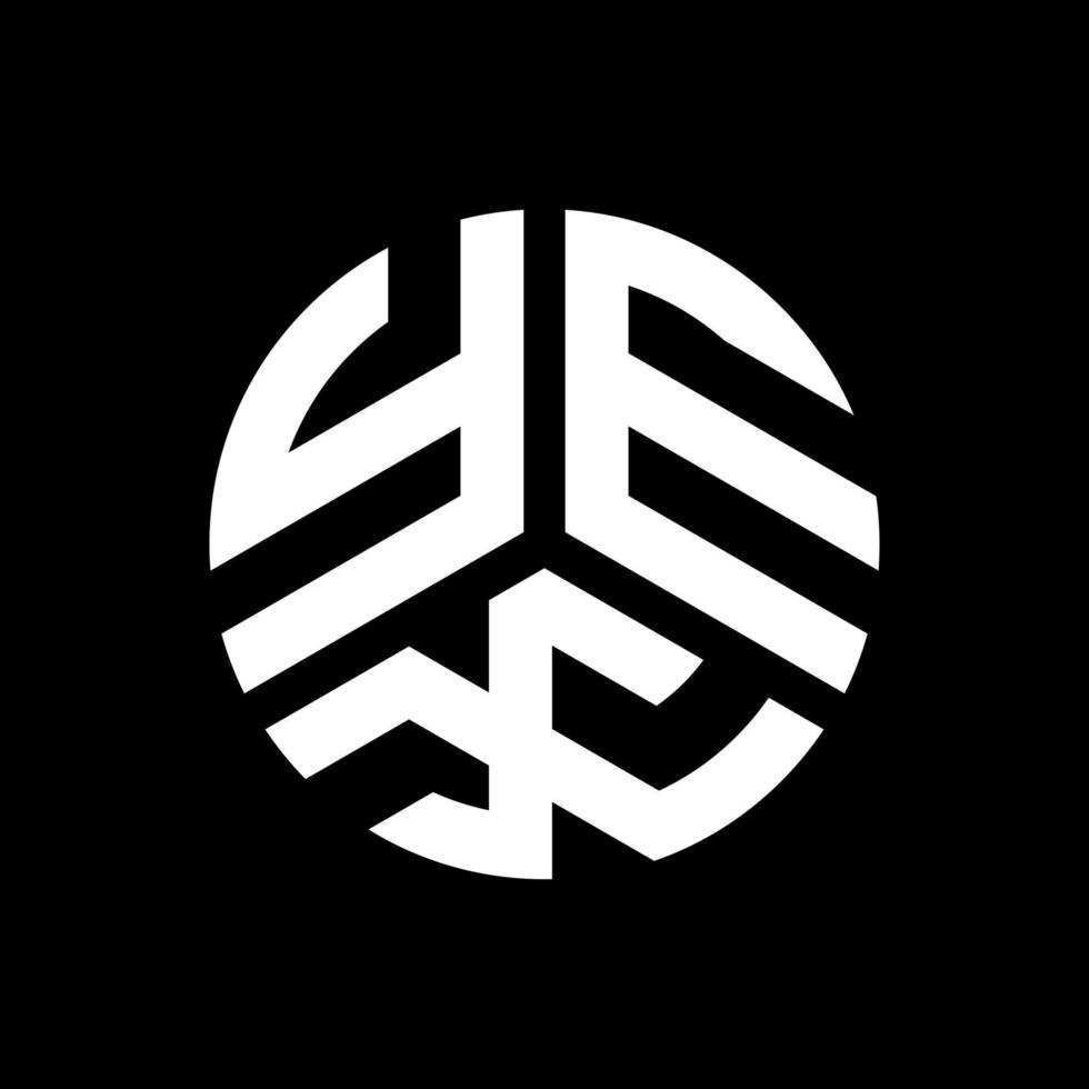 diseño del logotipo de la letra yex sobre fondo negro. concepto de logotipo de letra de iniciales creativas yex. diseño de letras yex. vector