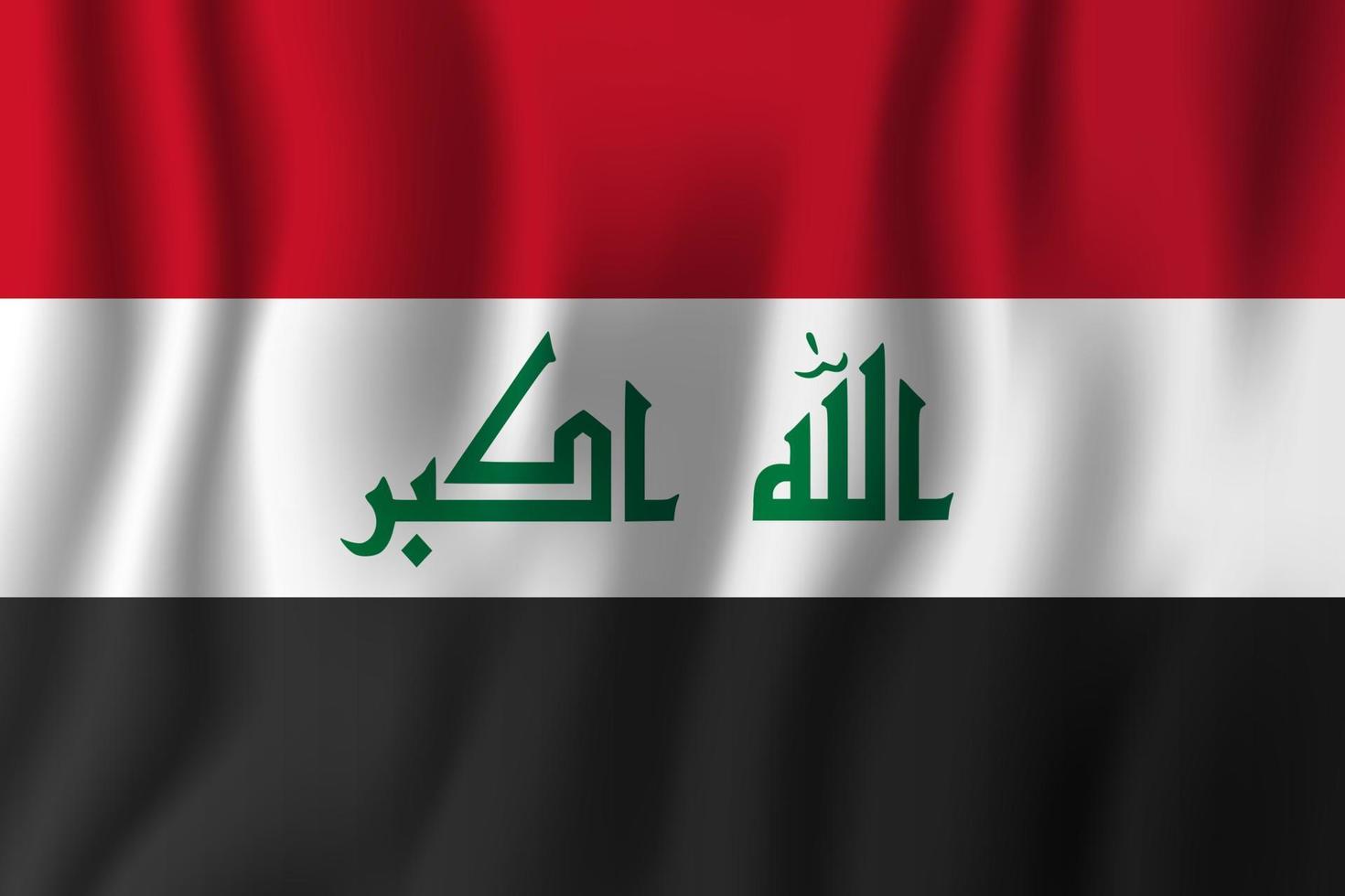 Ilustración de vector de bandera ondeante realista de irak. símbolo de fondo del país nacional. día de la Independencia