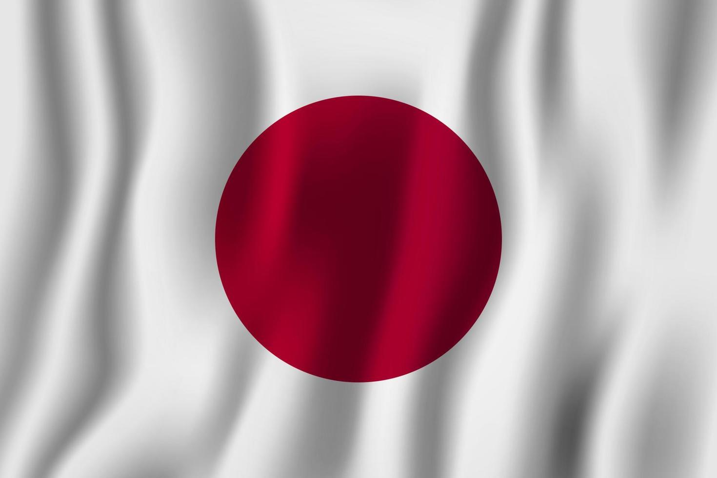Ilustración de vector de bandera ondeante realista de japón. símbolo de fondo del país nacional. día de la Independencia