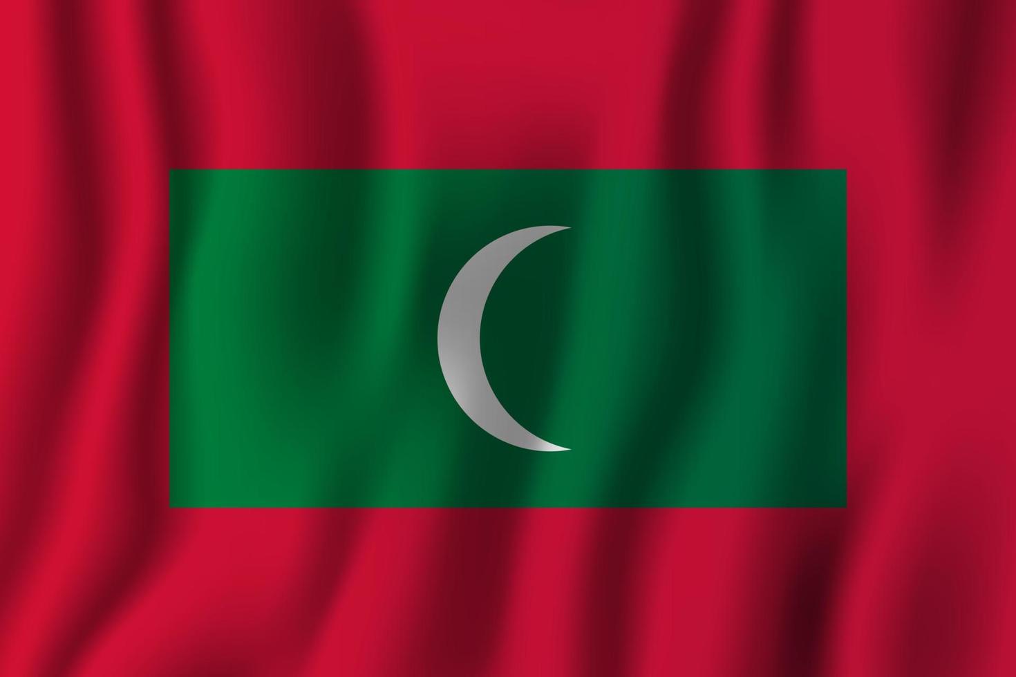 Maldives realistic waving flag vector illustration. National country background symbol. Independence day