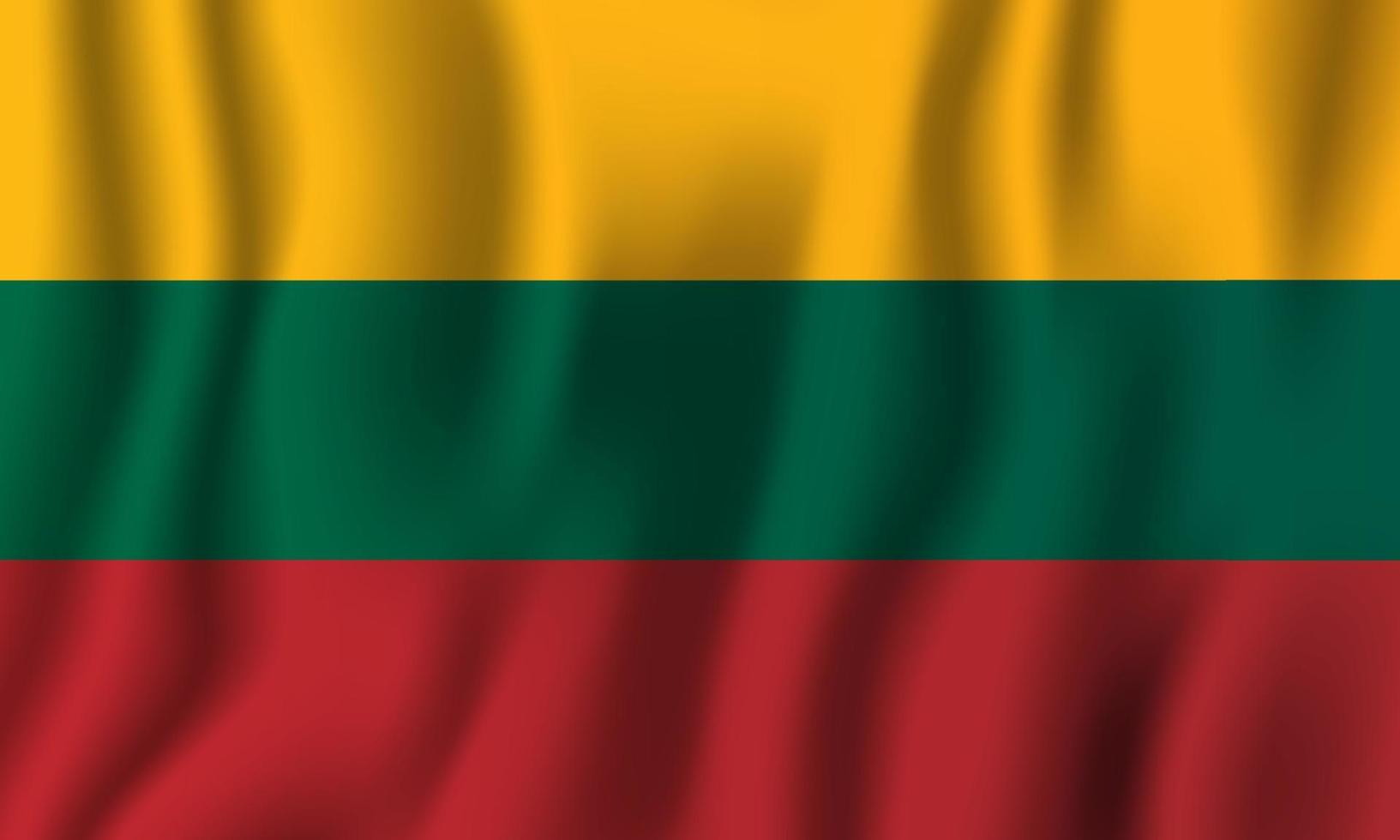 Lithuania realistic waving flag vector illustration. National country background symbol. Independence day