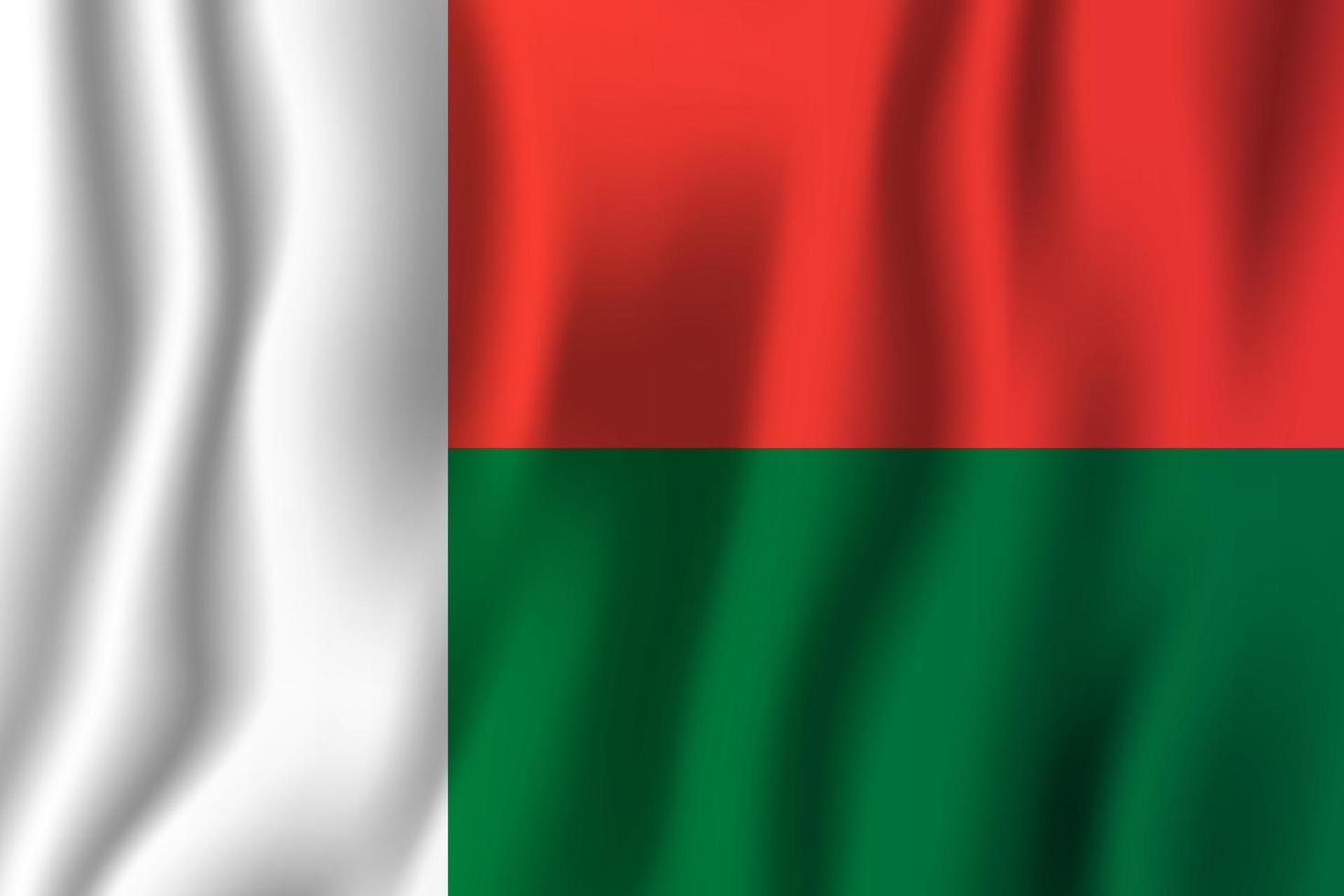 Madagascar realistic waving flag vector illustration. National country background symbol. Independence day