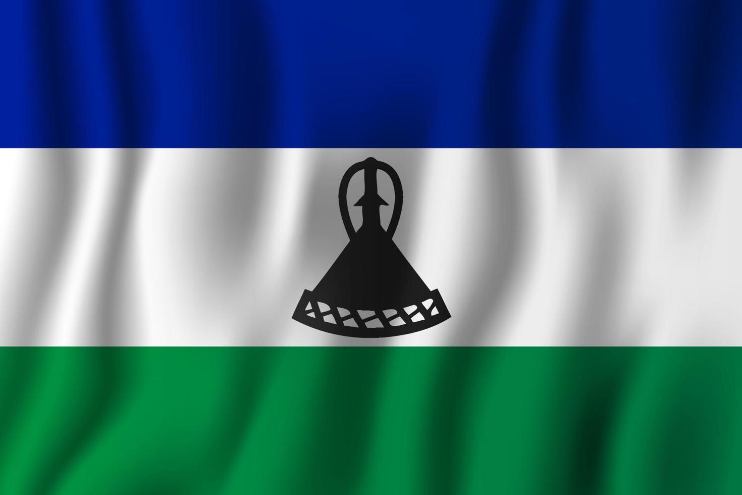 lesotho bandera ondeante realista ilustración vectorial. símbolo de fondo del país nacional. día de la Independencia vector