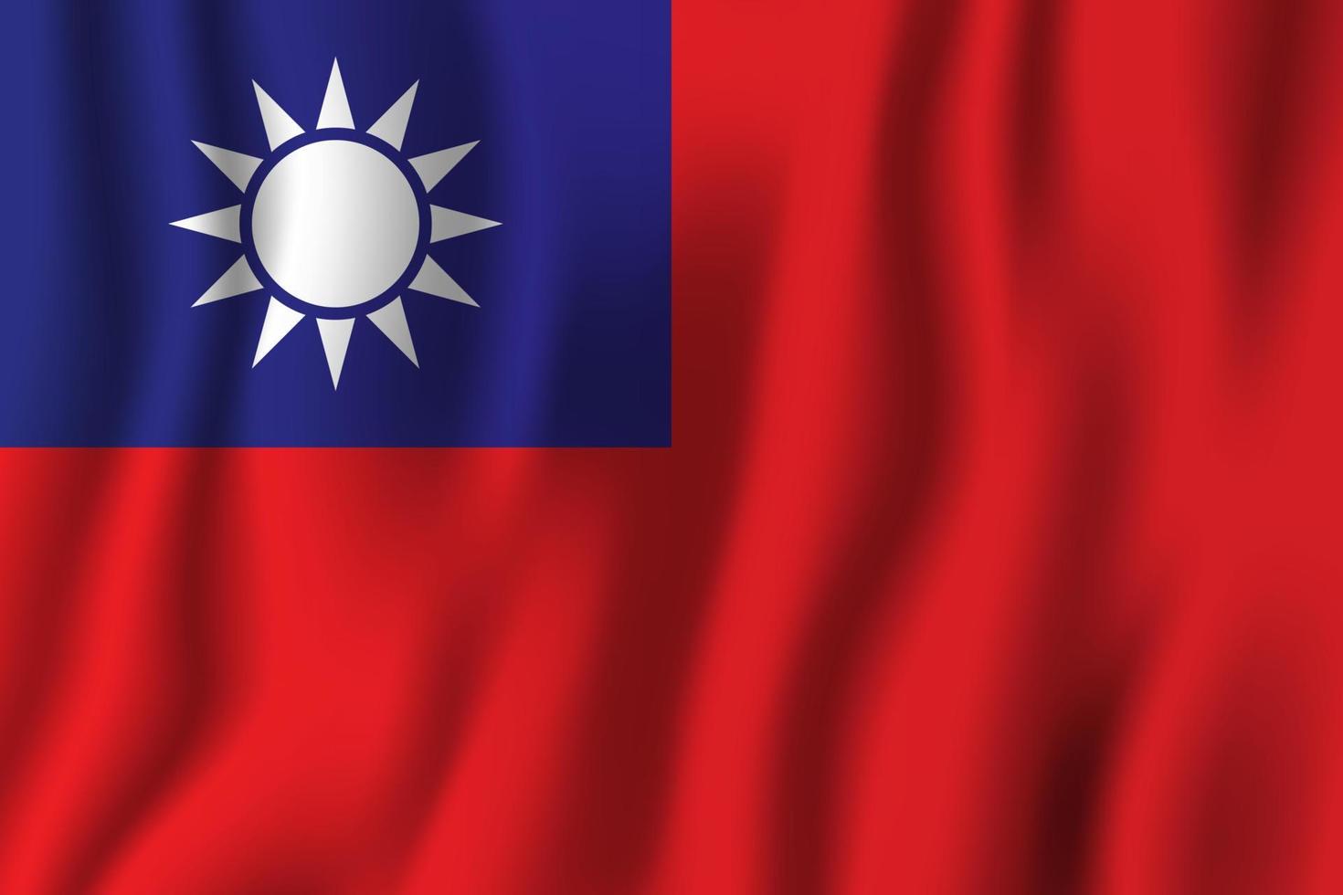 Ilustración de vector de bandera ondeante realista de taiwán. símbolo de fondo del país nacional. día de la Independencia