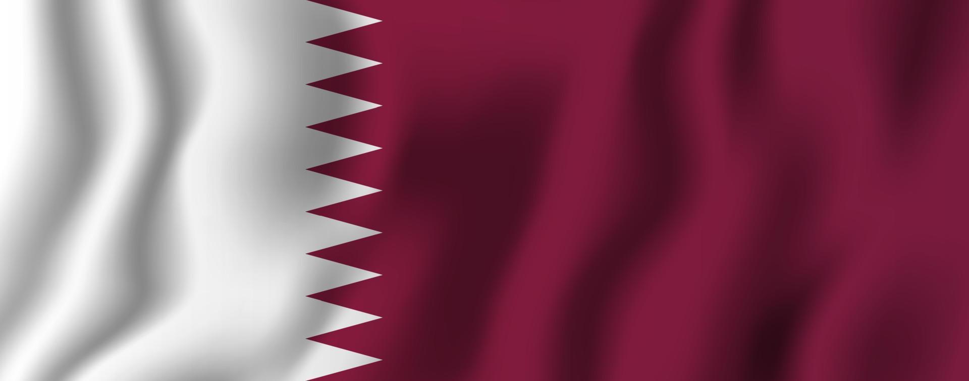 qatar bandera ondeante realista ilustración vectorial. símbolo de fondo del país nacional. día de la Independencia vector