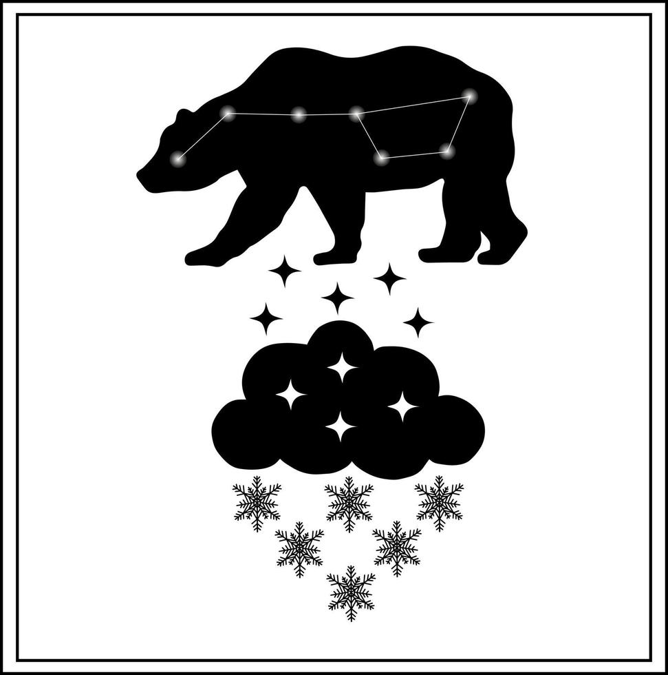 constellation ursa major starfall cloud cloud snowing vector