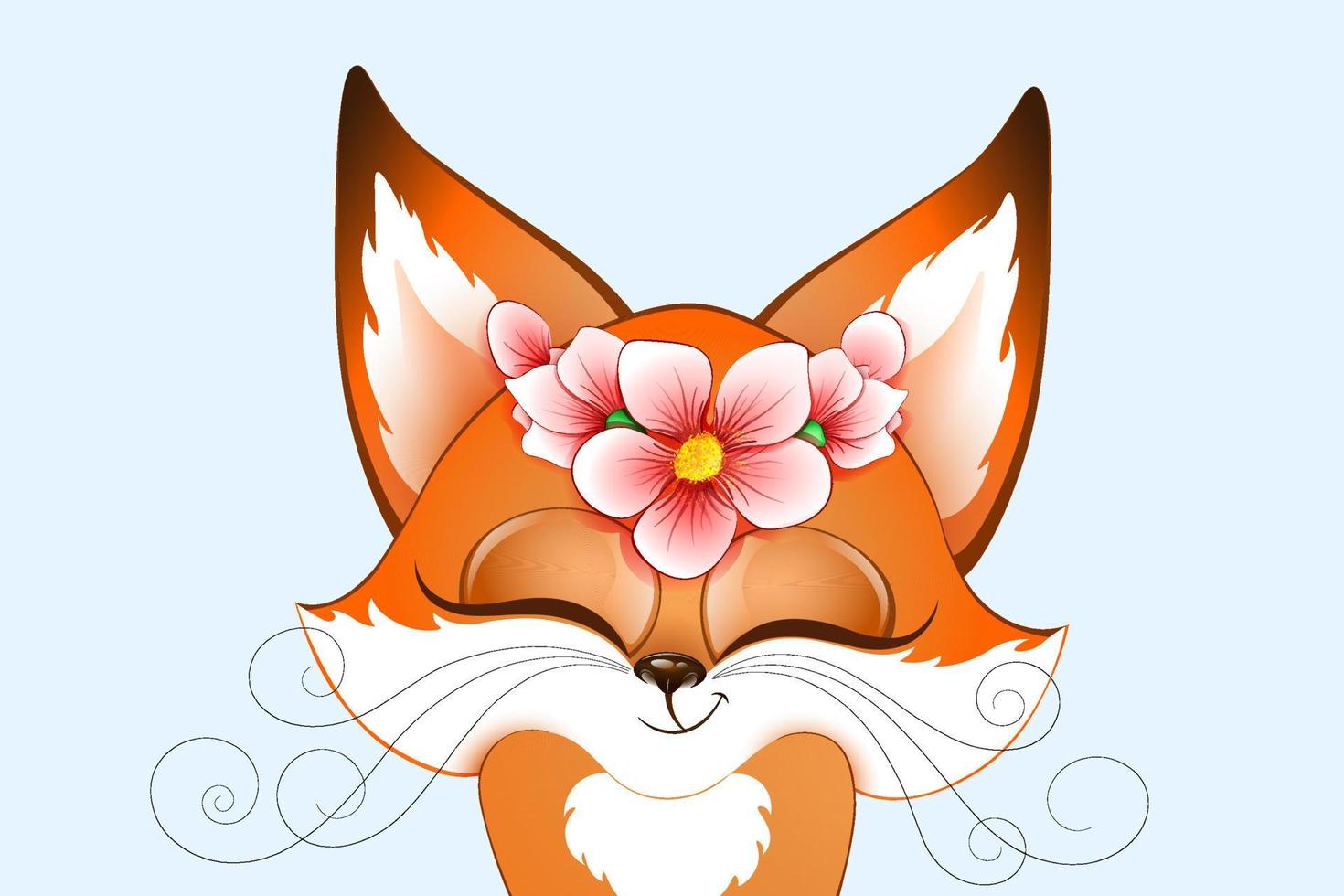 Fox close up vector