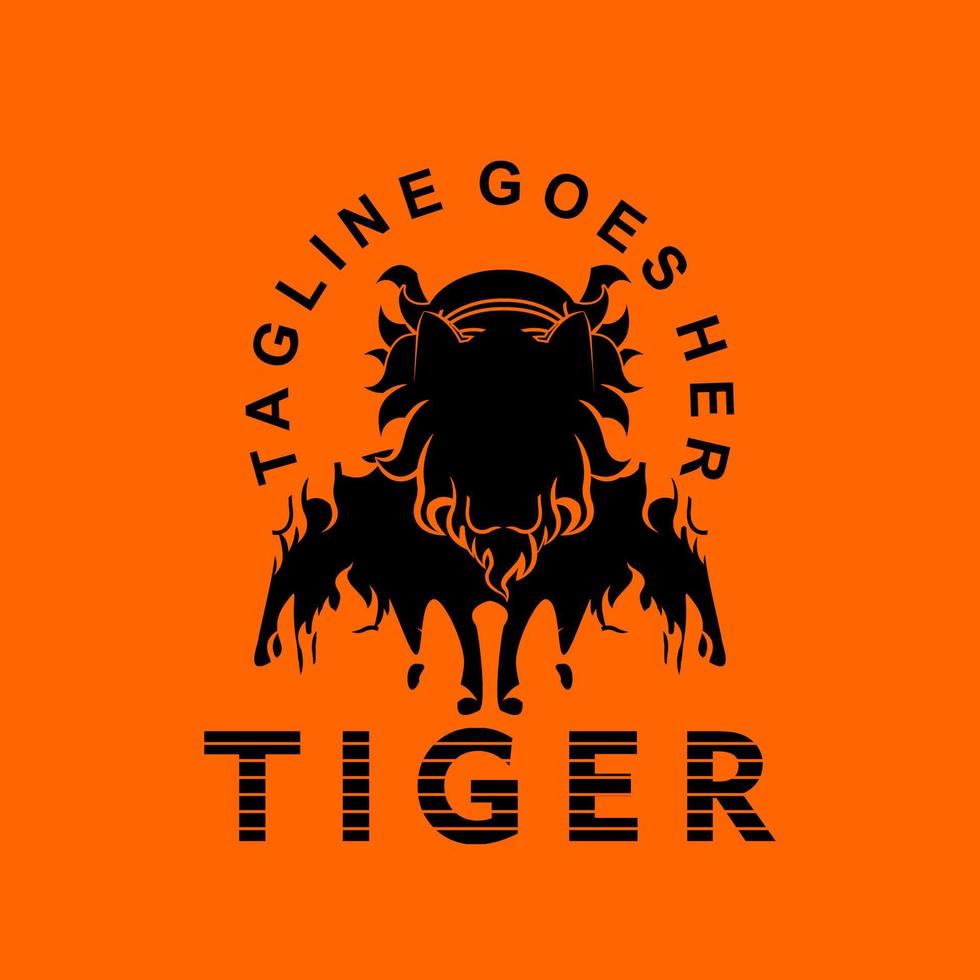 plantilla de diseño de vector de logotipo de cabeza de tigre