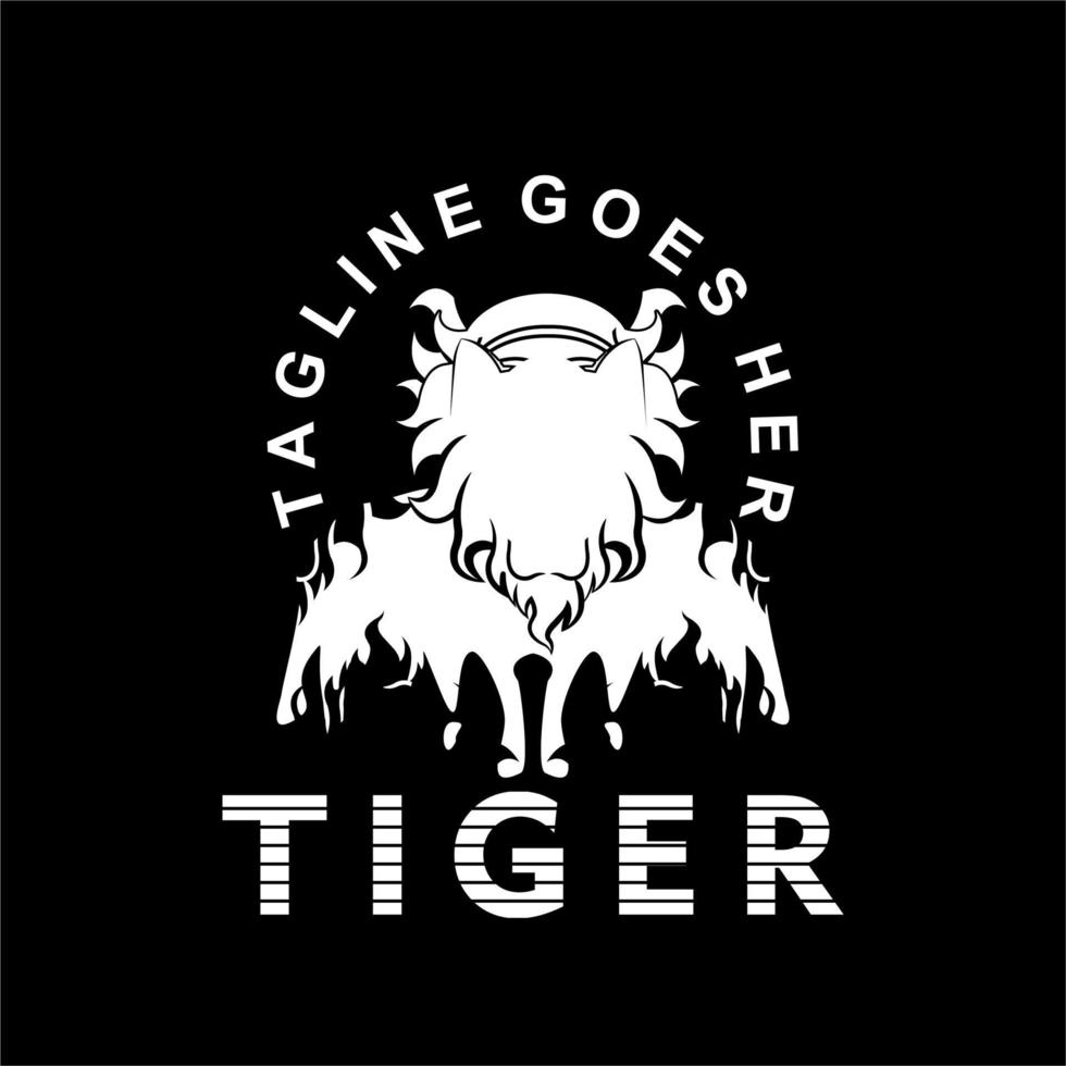 plantilla de diseño de vector de logotipo de cabeza de tigre