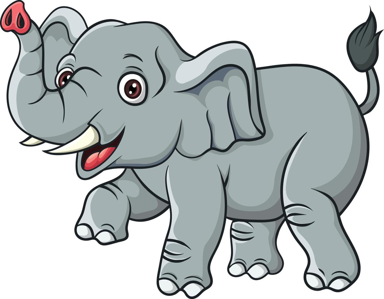 Cartoon elephant isolated on white background vector