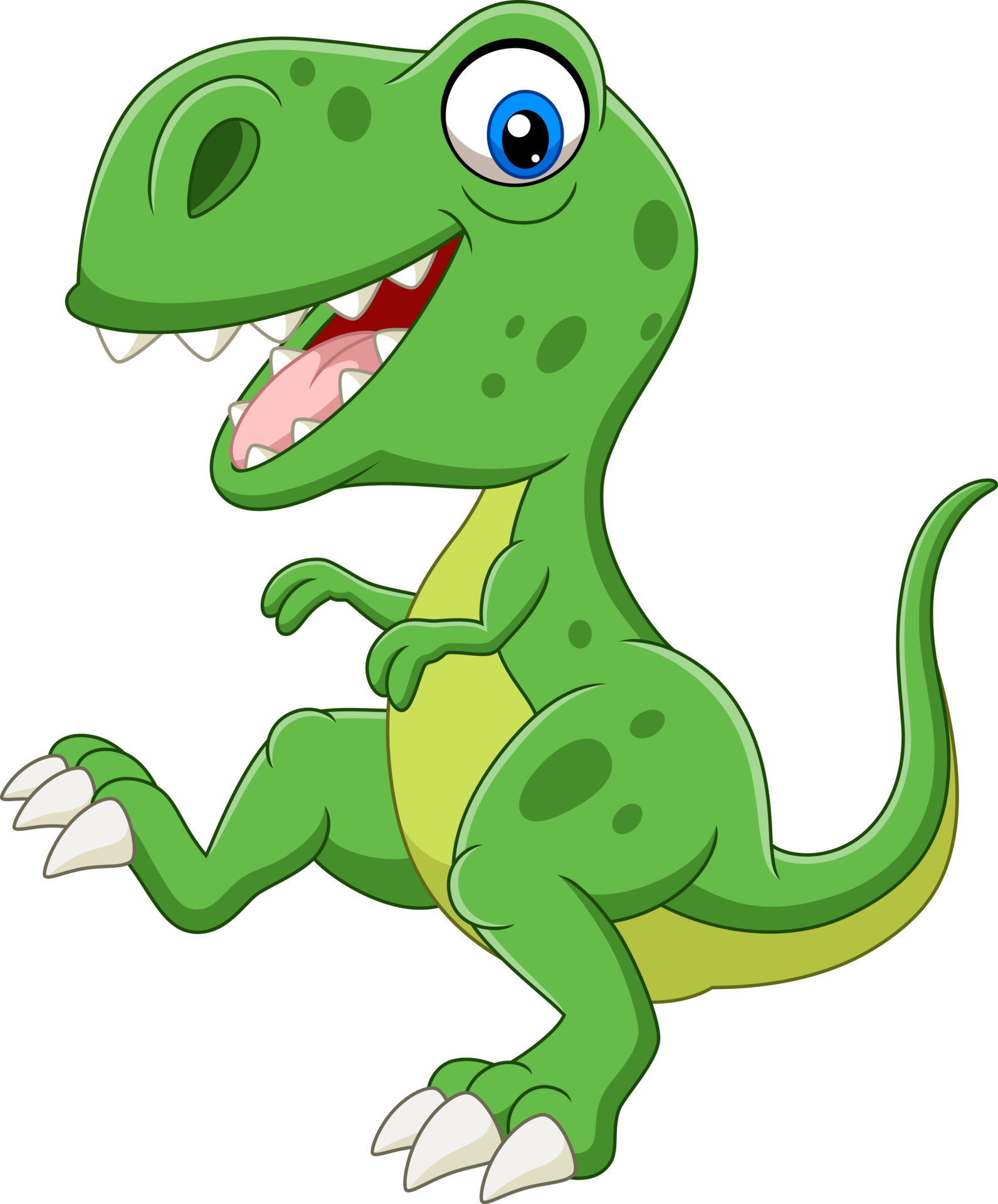dinosaurio verde de dibujos animados sobre fondo blanco 7098156 Vector en  Vecteezy