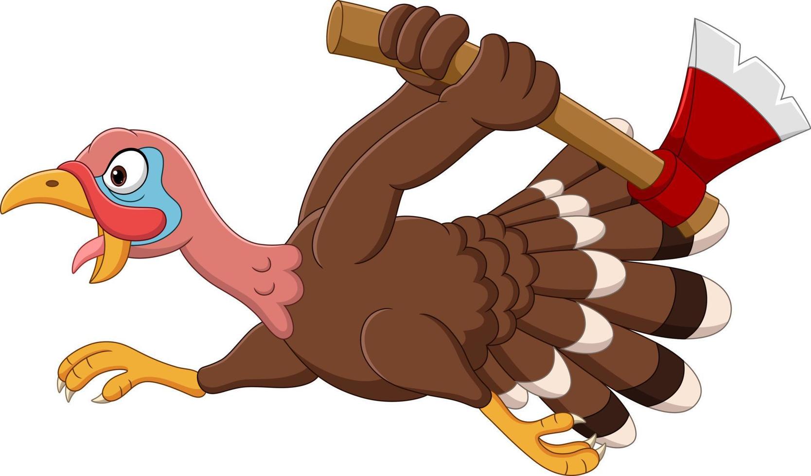 Cartoon funny turkey bird running vector