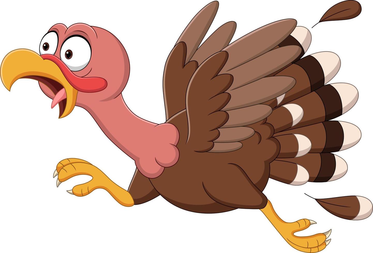 Cartoon funny turkey bird running vector