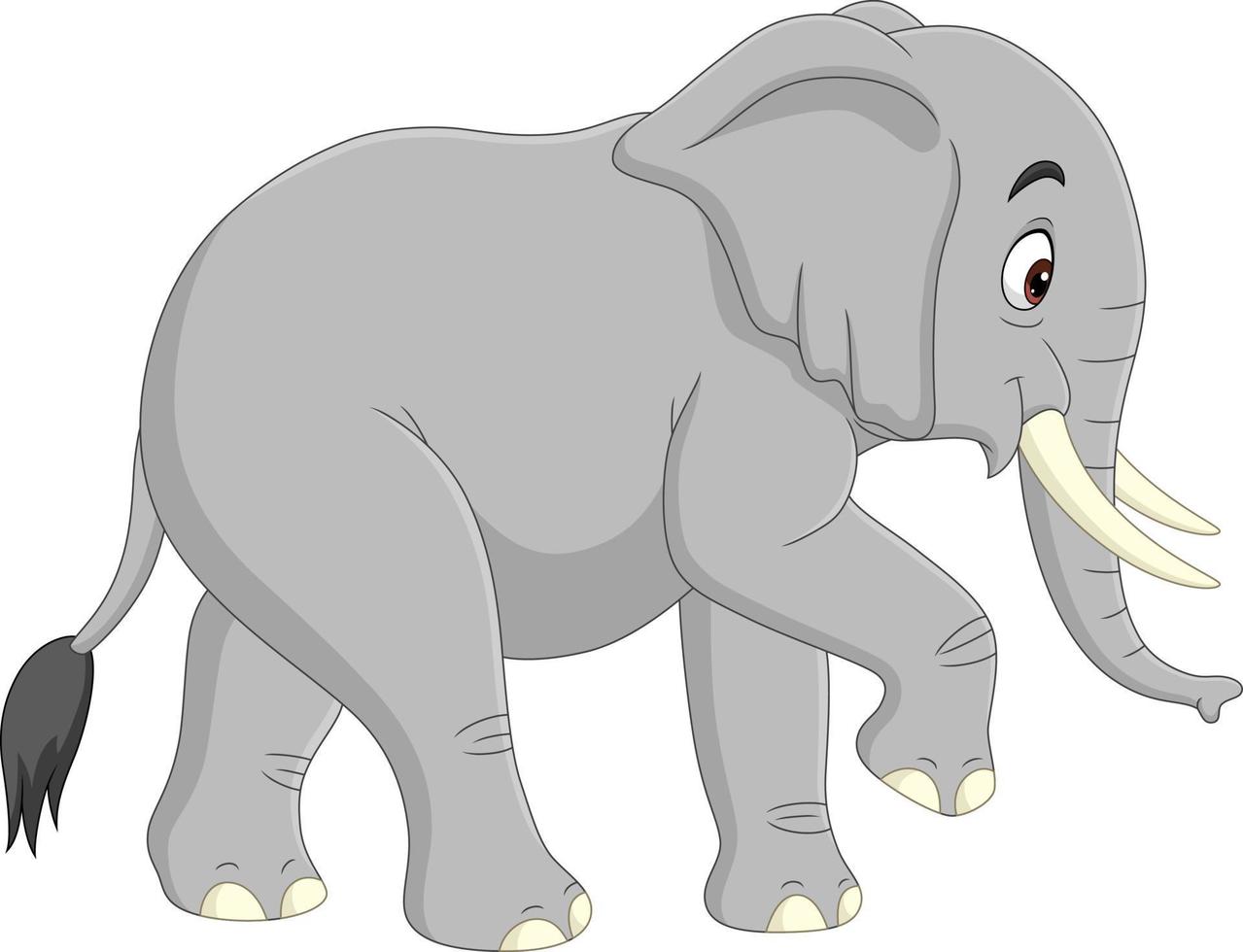 Cartoon elephant isolated on white background vector