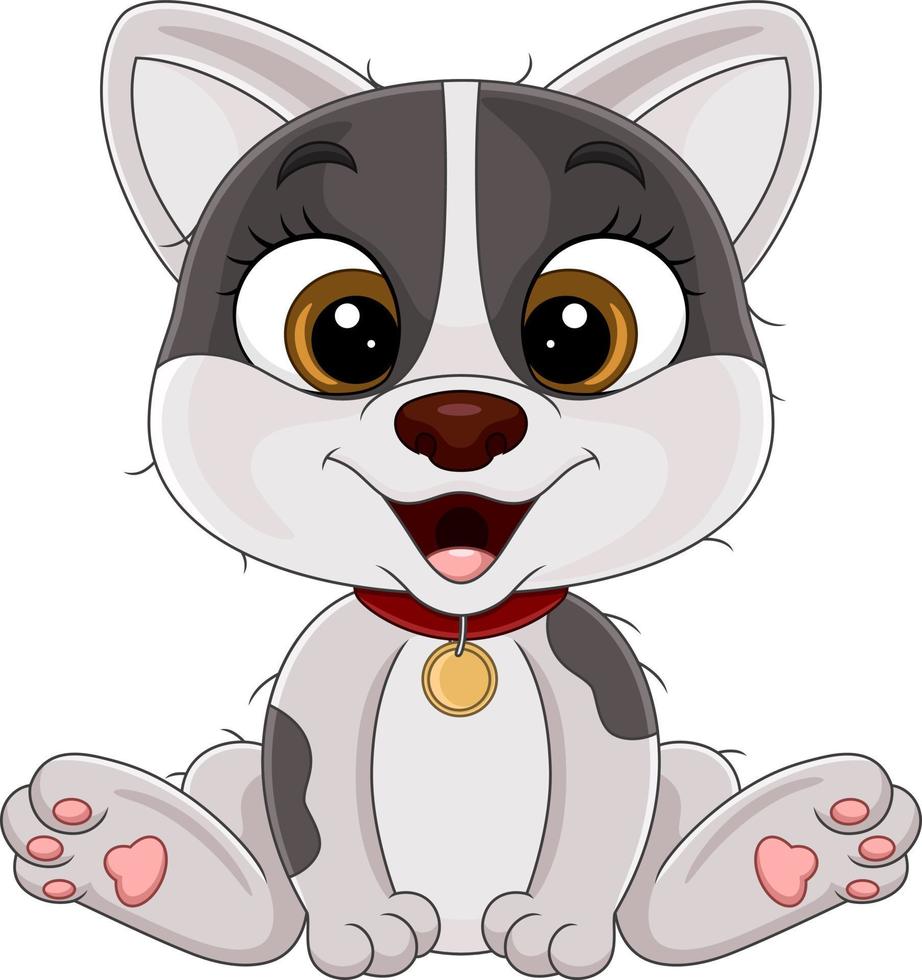 Cartoon cute little dog sitting vector