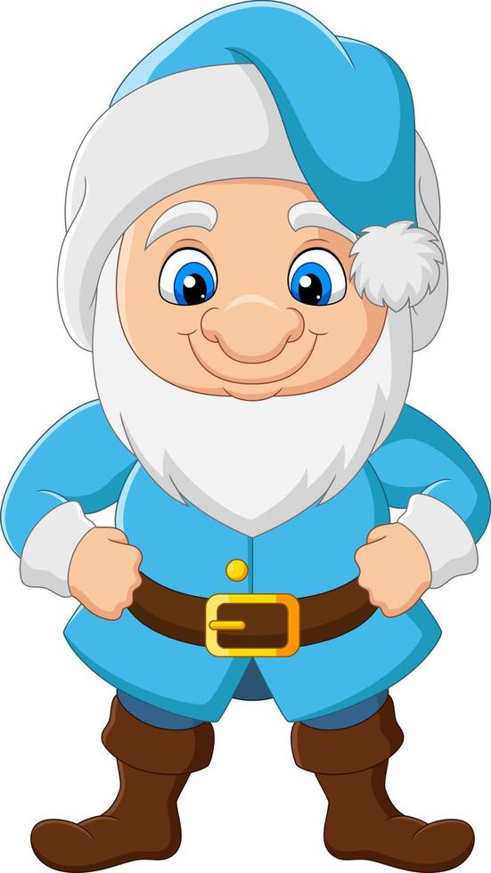 Cartoon funny happy dwarf posing vector