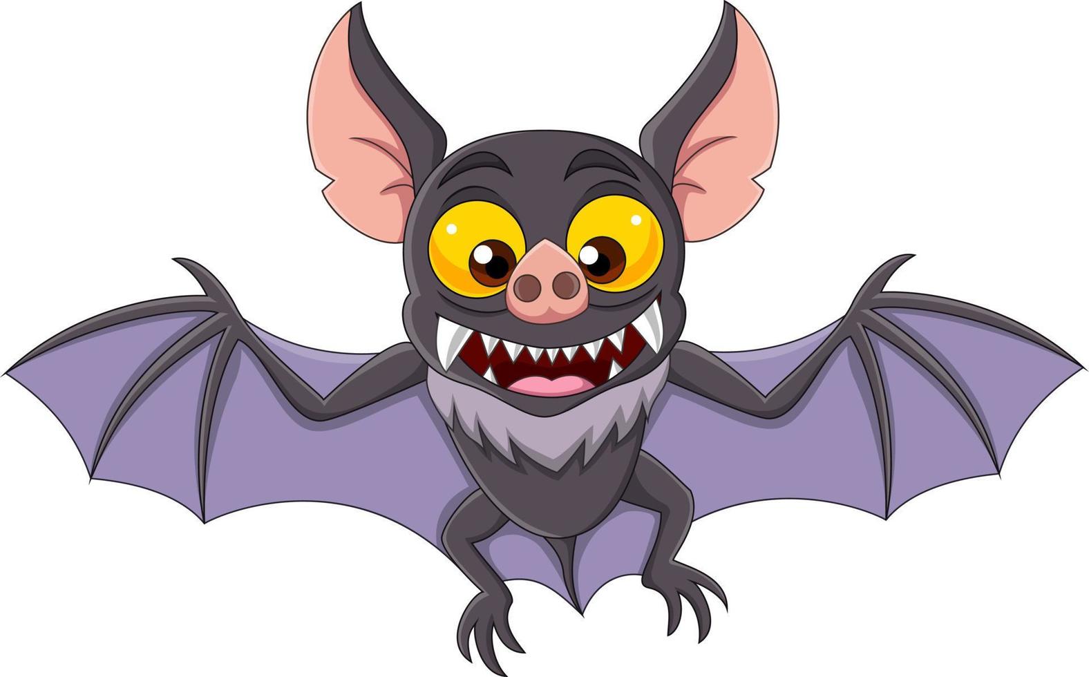 Cartoon bat flying isolated on white background vector