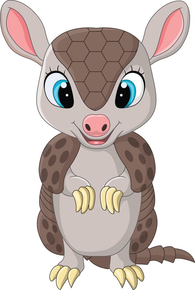 Cartoon cute baby armadillo standing vector