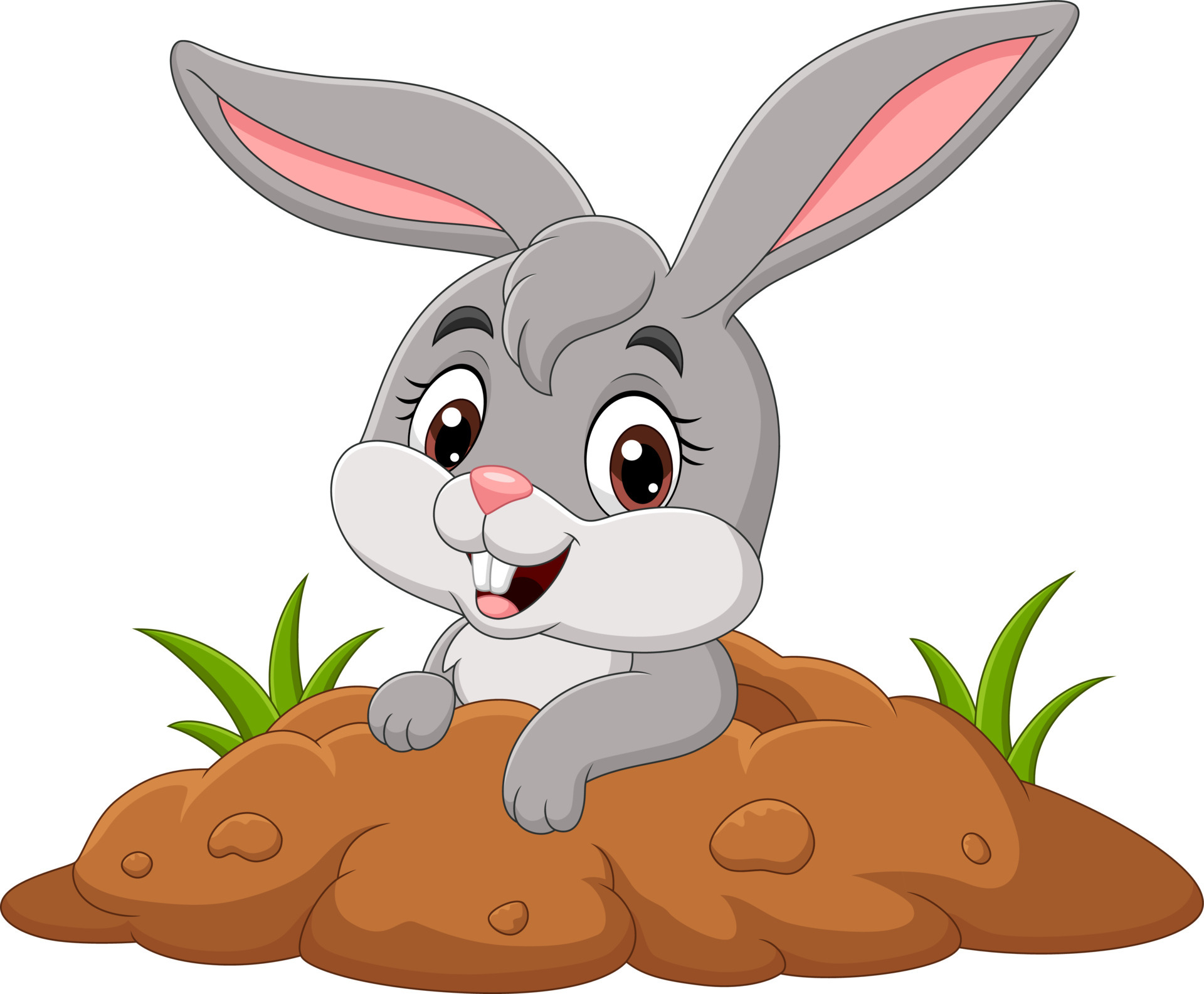 Cartoon little bunny out from hole 7098285 Vector Art at Vecteezy