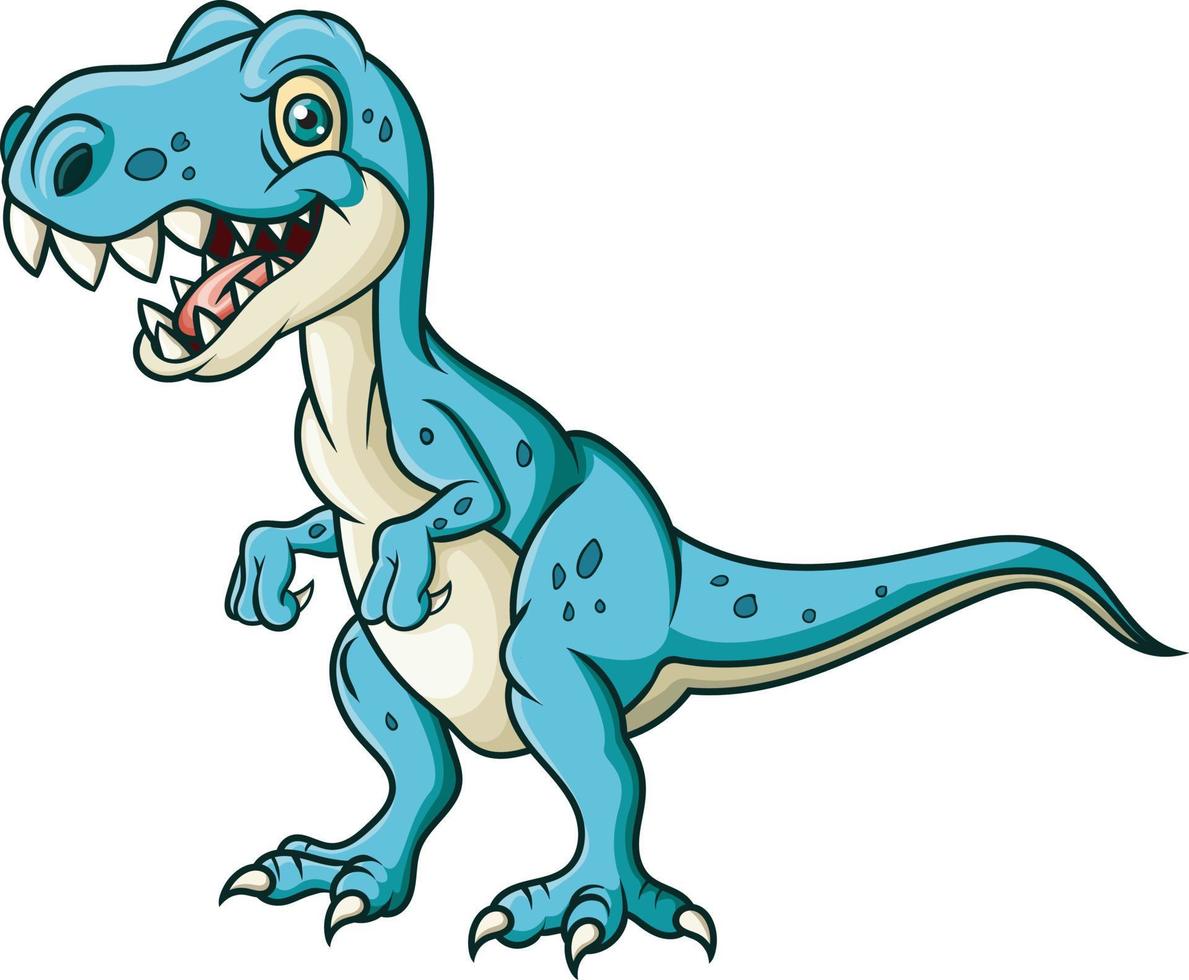 Cartoon angry dinosaur on white background vector