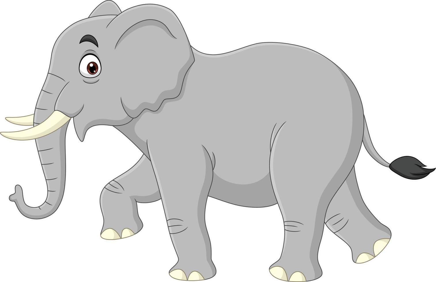 Cartoon elephant isolated on white background vector