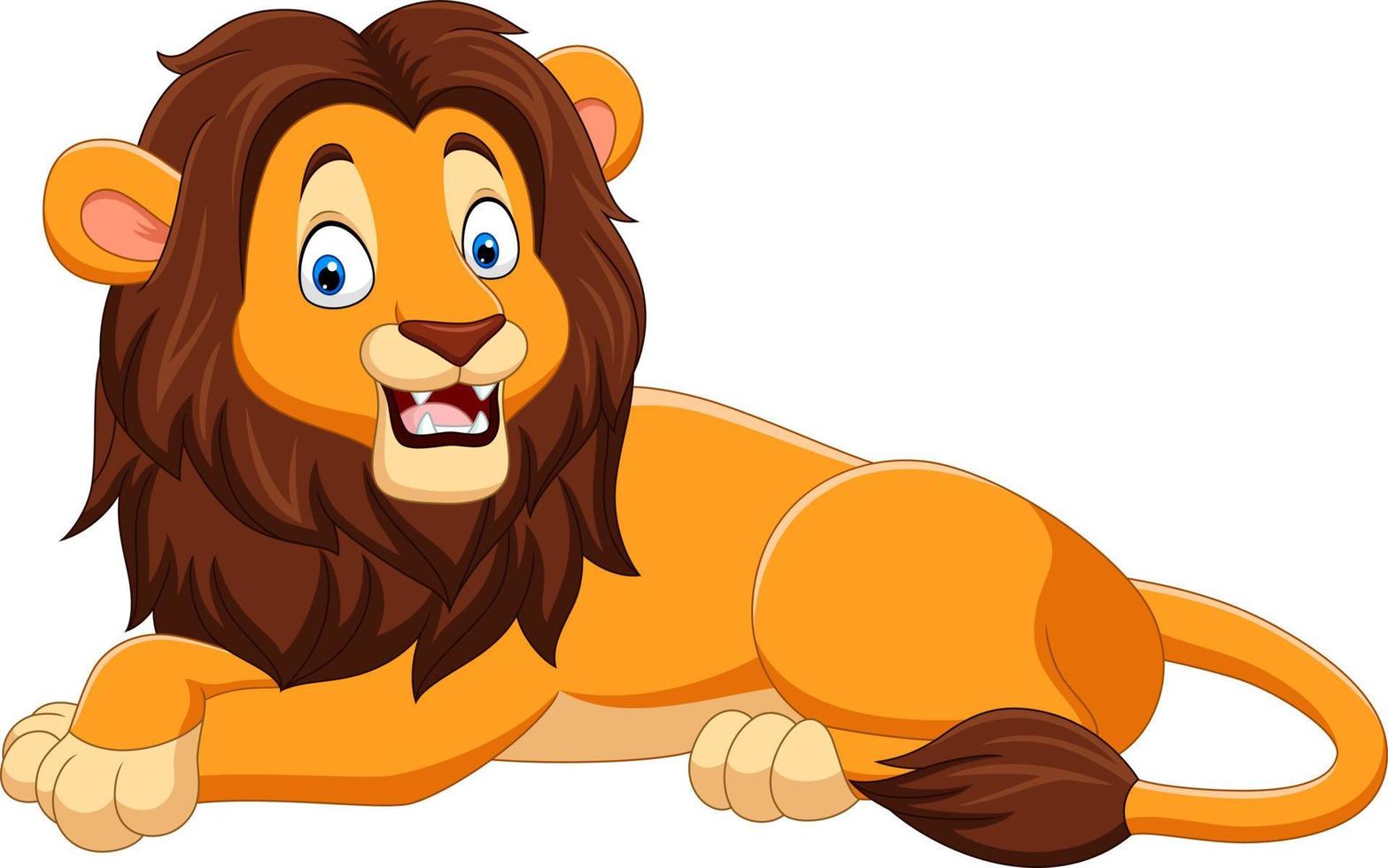 Cartoon happy lion on white background vector