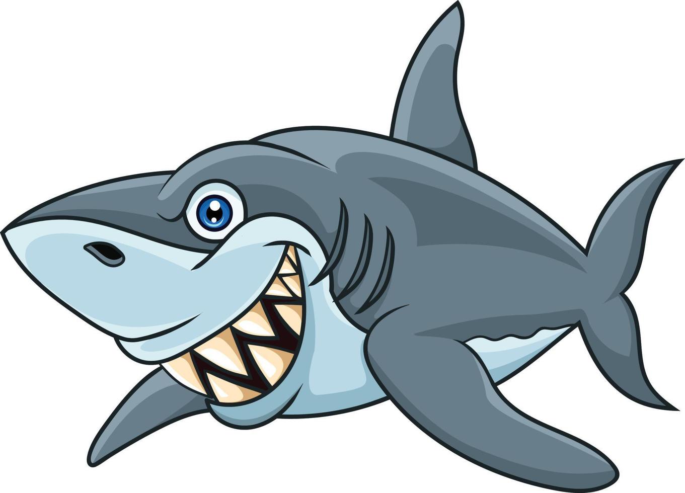 Cartoon shark isolated on white background vector