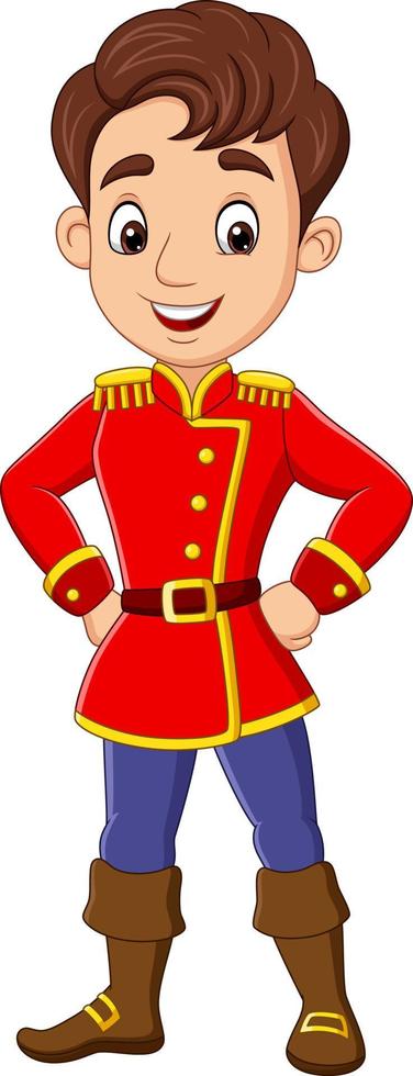 Cartoon young male wearing prince costume vector