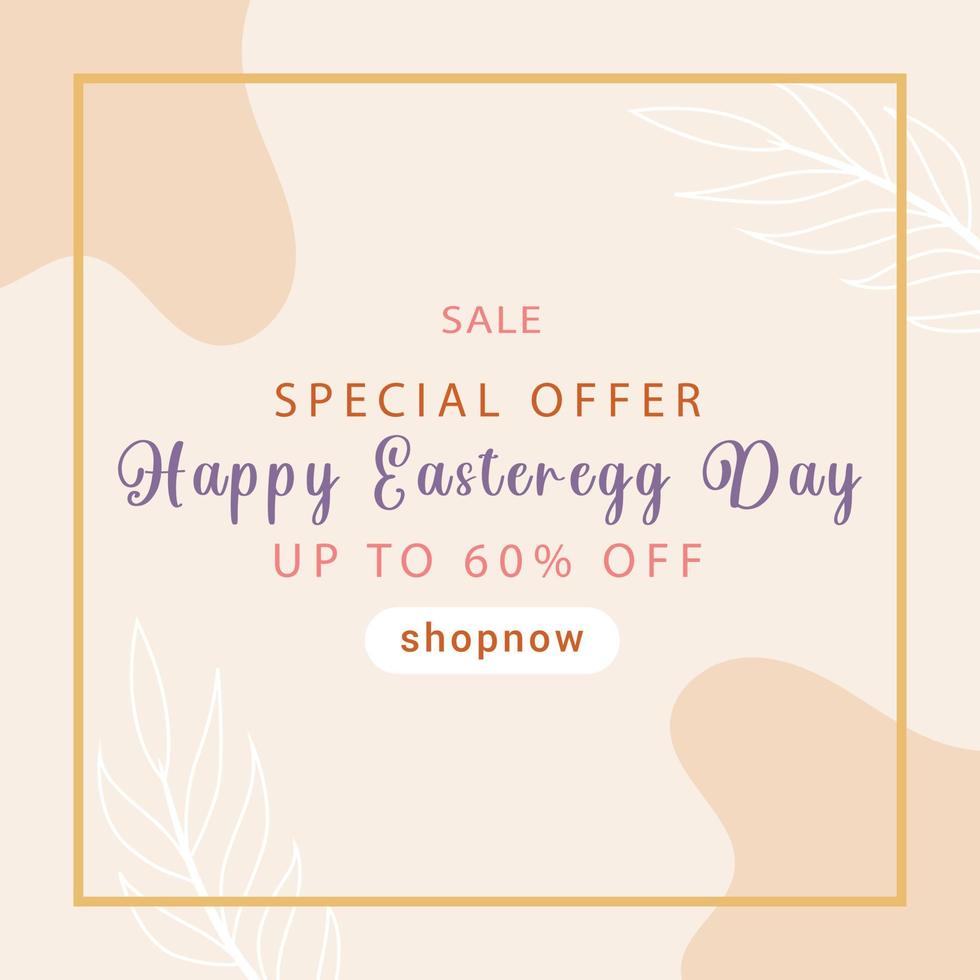 Modern abstract Easter egg sale post template. vector