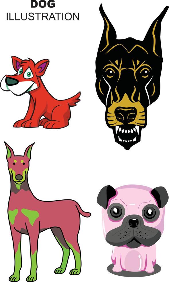 DOG ILLUSTRATION DESIGN READY TO PRINT vector