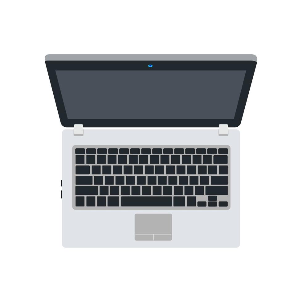Laptop top view vector icon