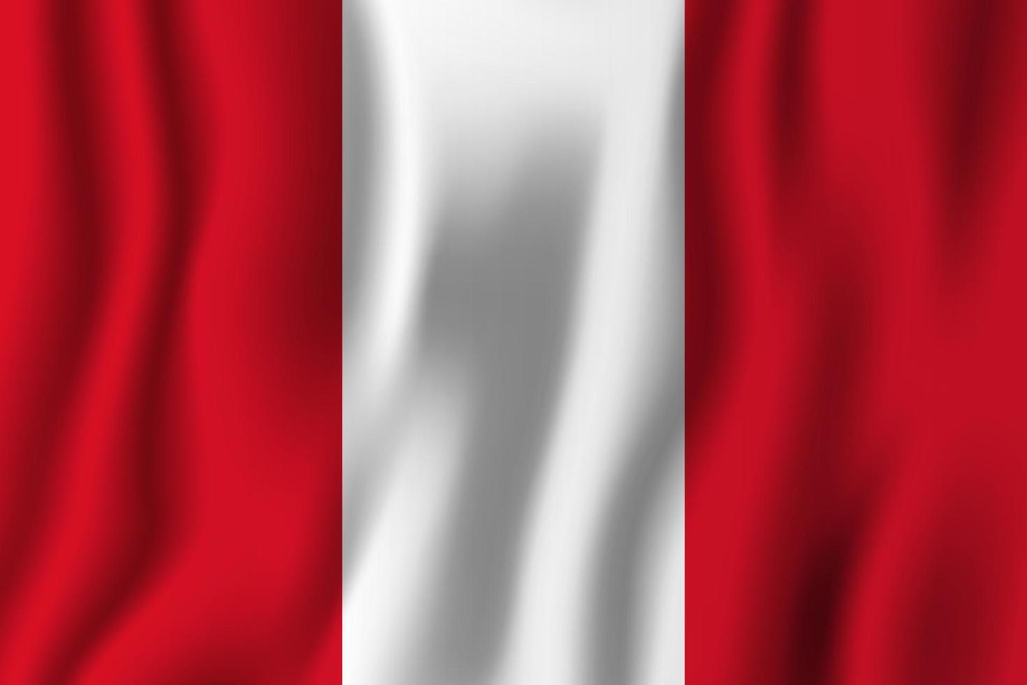 perú bandera ondeante realista ilustración vectorial. símbolo de fondo del país nacional. día de la Independencia vector