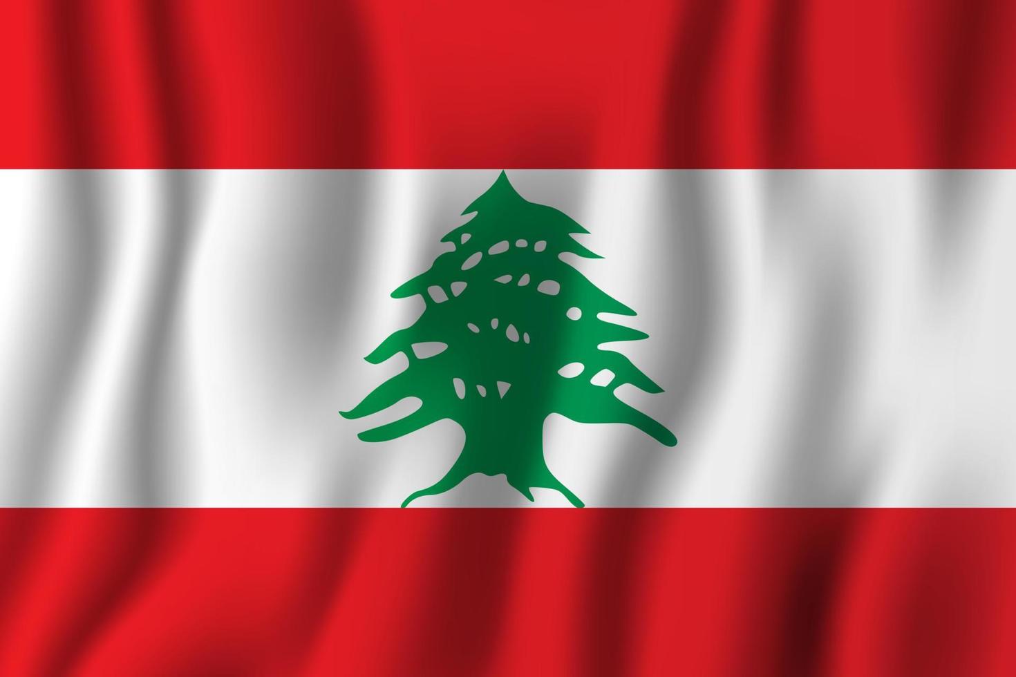 Lebanon realistic waving flag vector illustration. National country background symbol. Independence day