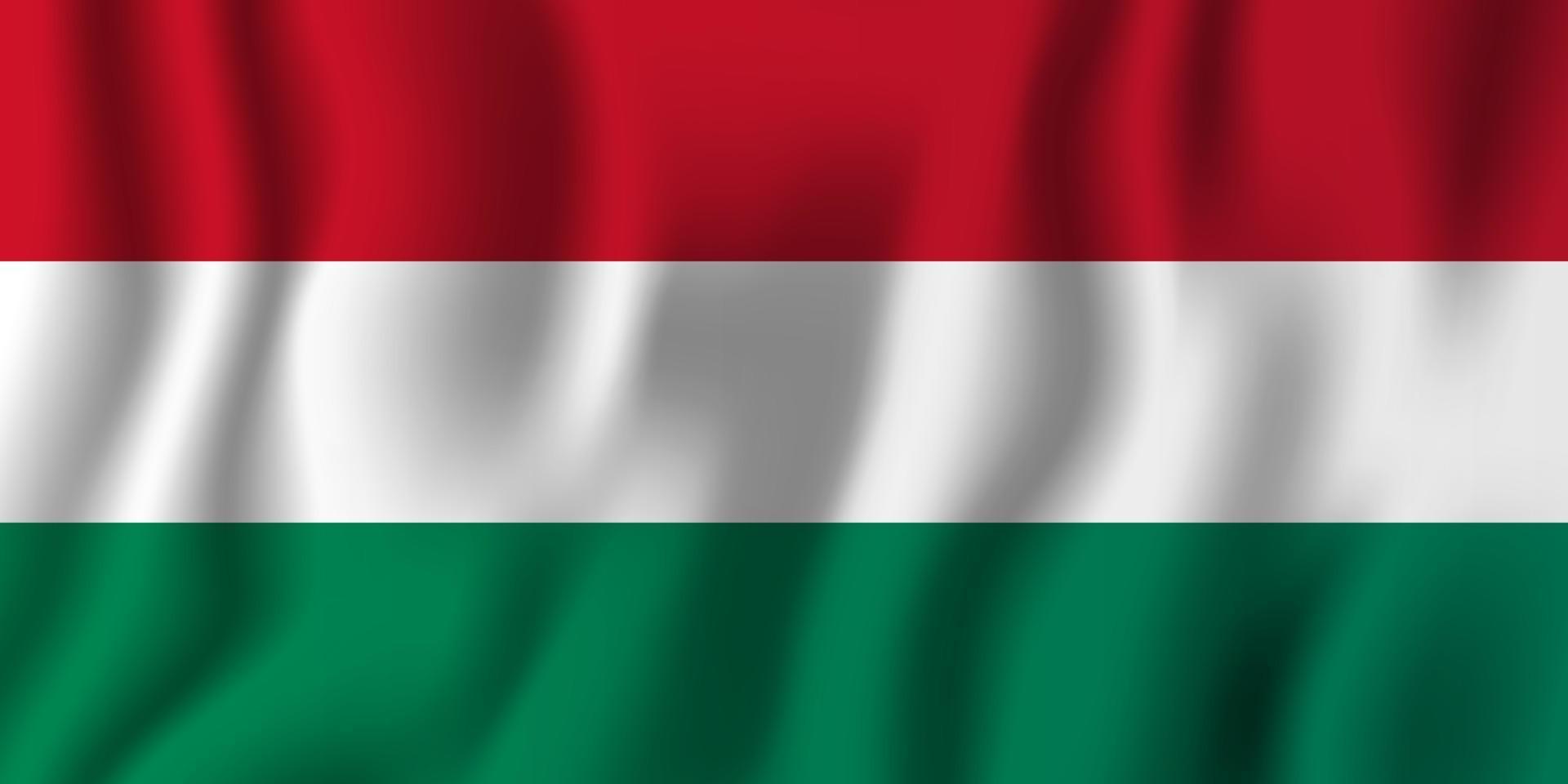 Hungary realistic waving flag vector illustration. National country background symbol. Independence day