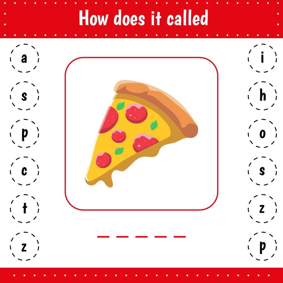 añadir letras perdidas. pizza vector