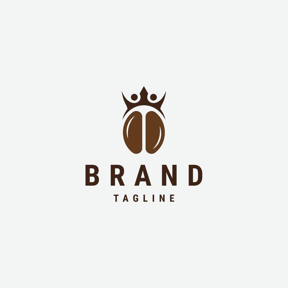 plantilla de diseño de icono de logotipo de rey de café familiar vector