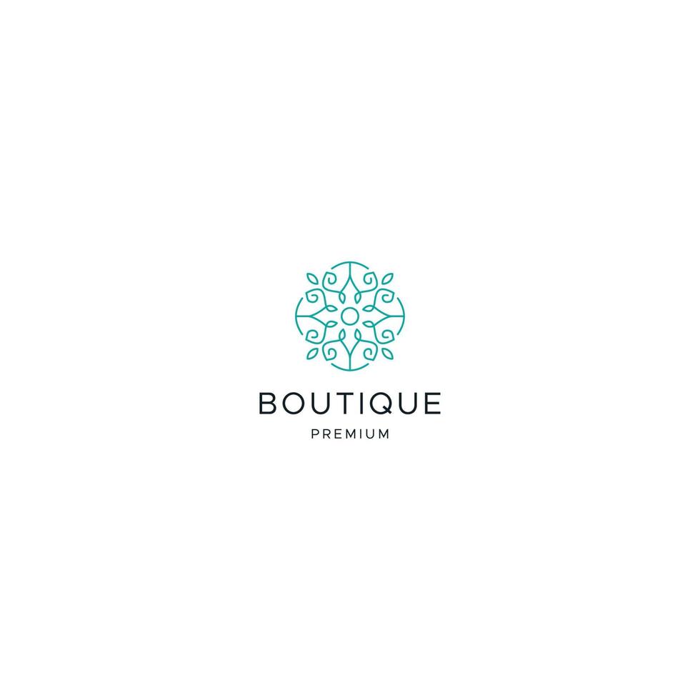 Boutique line logo icon design template flat vector